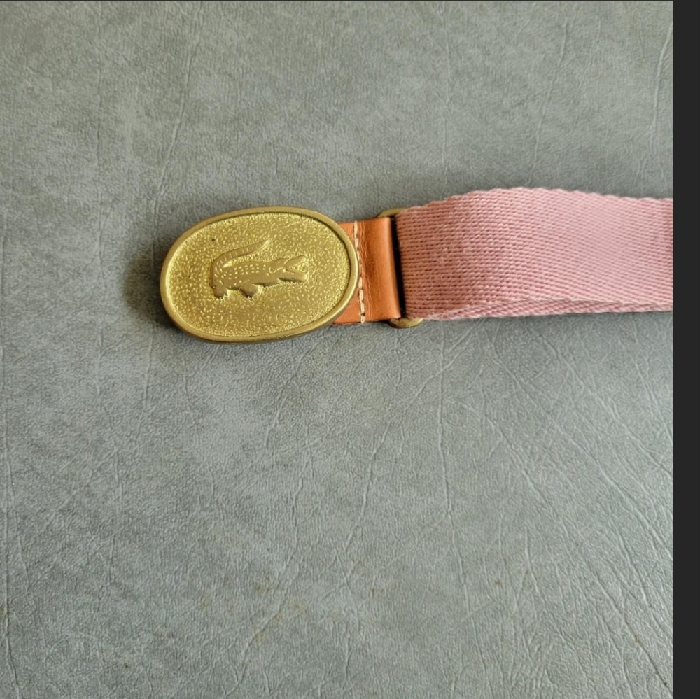 Lacoste Blush Belt with Gold Emblem
